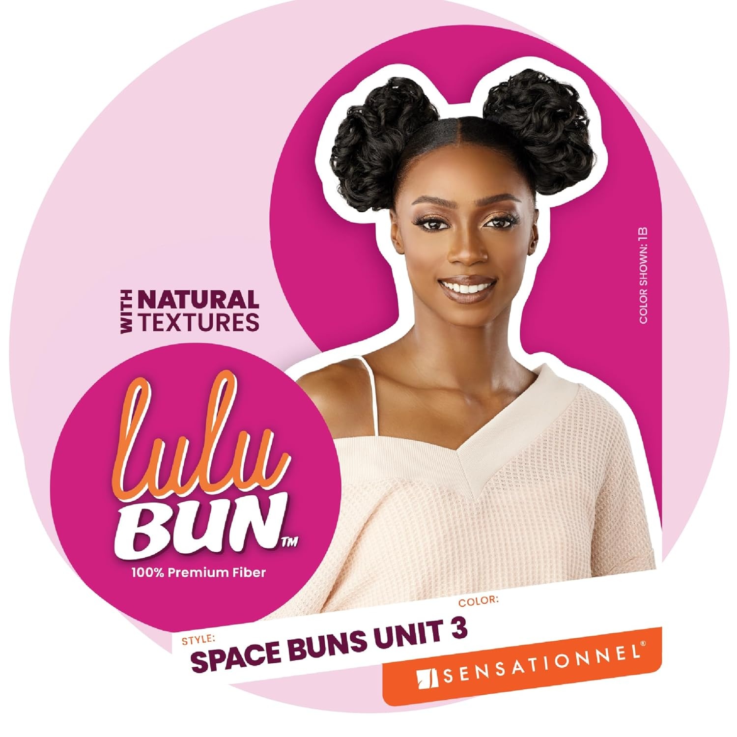 imageSensationnel Lulu Bun Hairextensions Space Buns Unit 3 Synthetic Quick and Easy Wear Hair with Natural Textures 1 JETBLACKF1B350