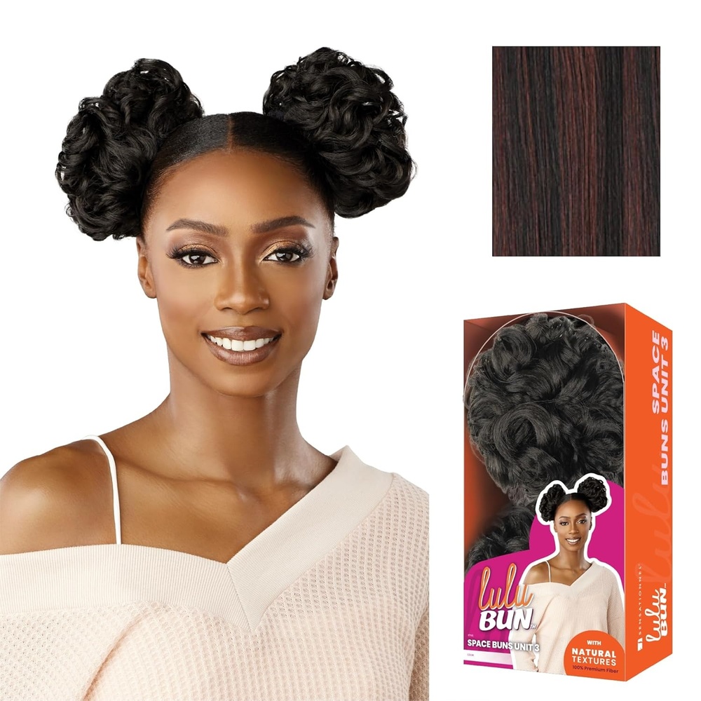 imageSensationnel Lulu Bun Hairextensions  Space Buns Unit 3 Synthetic Quick and Easy Wear Hair with Natural Textures 1 JETBLACKF1B33