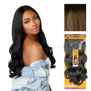 Sensationnel Curls Kinksandco Clip in – Wave Maker 18 Inch Hairextensions Synthetic 9 Piece Pack Easy to Use Clips for Natural 3C to 4C hair (1 JETBLACK)(TH2/27)