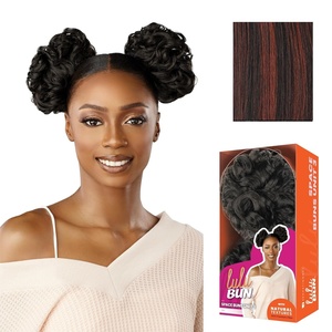 Sensationnel Lulu Bun Hairextensions – Space Buns Unit 3 Synthetic Quick and Easy Wear Hair with Natural Textures (1 JETBLACK)(F1B/350)