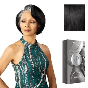 Sensationnel Platinum Glow 13X6 Wig – Maxine Lacefrontal Glueless Precut Human Hair Blend and Preplucked Hairline (1 JETBLACK)(1 JETBLACK)