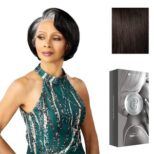 Sensationnel Platinum Glow 13X6 Wig – Maxine Lacefrontal Glueless Precut Human Hair Blend and Preplucked Hairline (1 JETBLACK)(2 DARKBROWN)