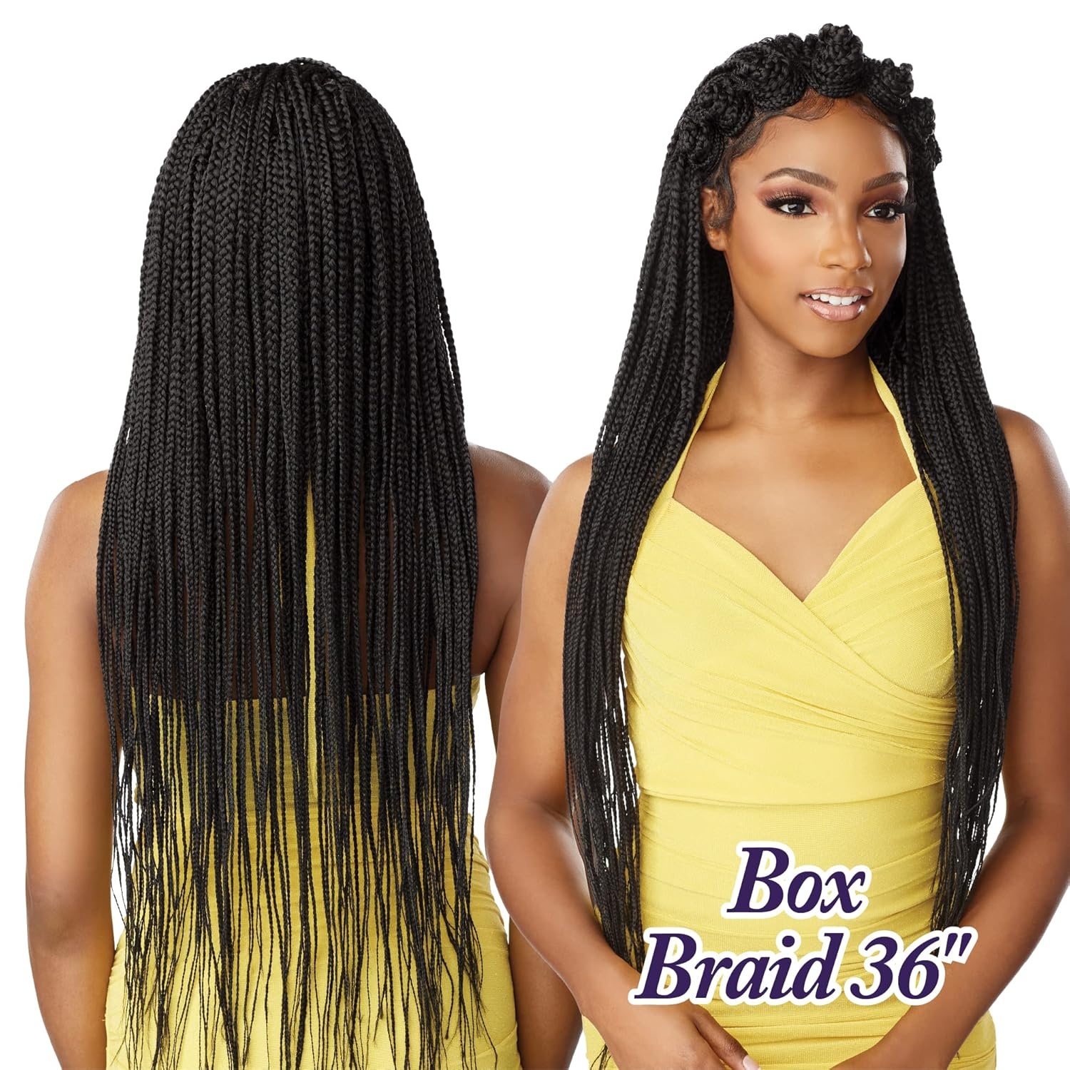 image:imageSensationnel Cloud9 Braided Wig Box Braid 36 Inch Hand Tied Swiss Lace Braided Wig With Large Parting Area 2 DARKBROWN2 DARKBROWN