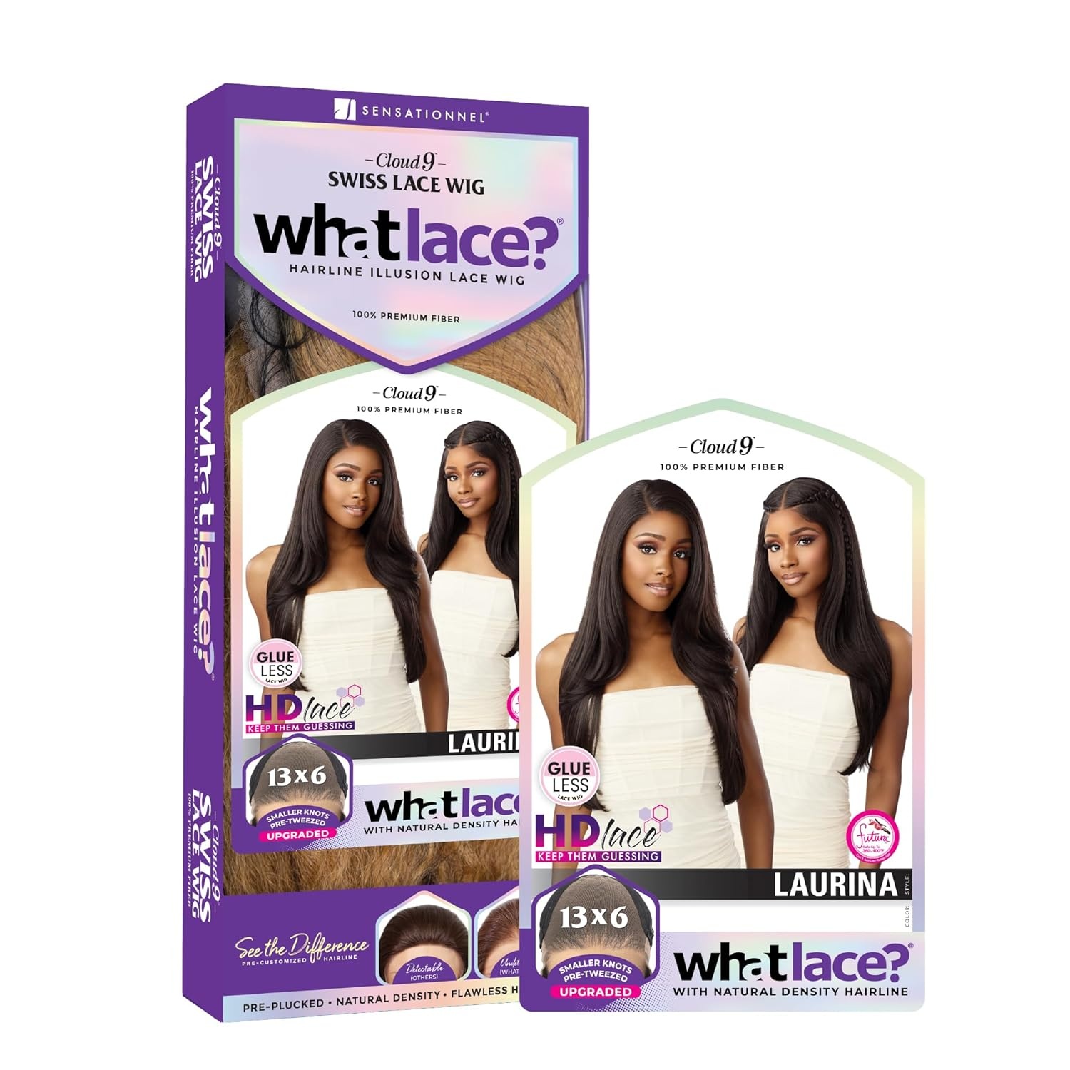 image:imageSensationnel What Lace 13X6 Wigs Laurina Lacefrontal Hand Tied Glueless Synthetic With Natural Density Preplucked Hairline SHHONEYSHHONEY