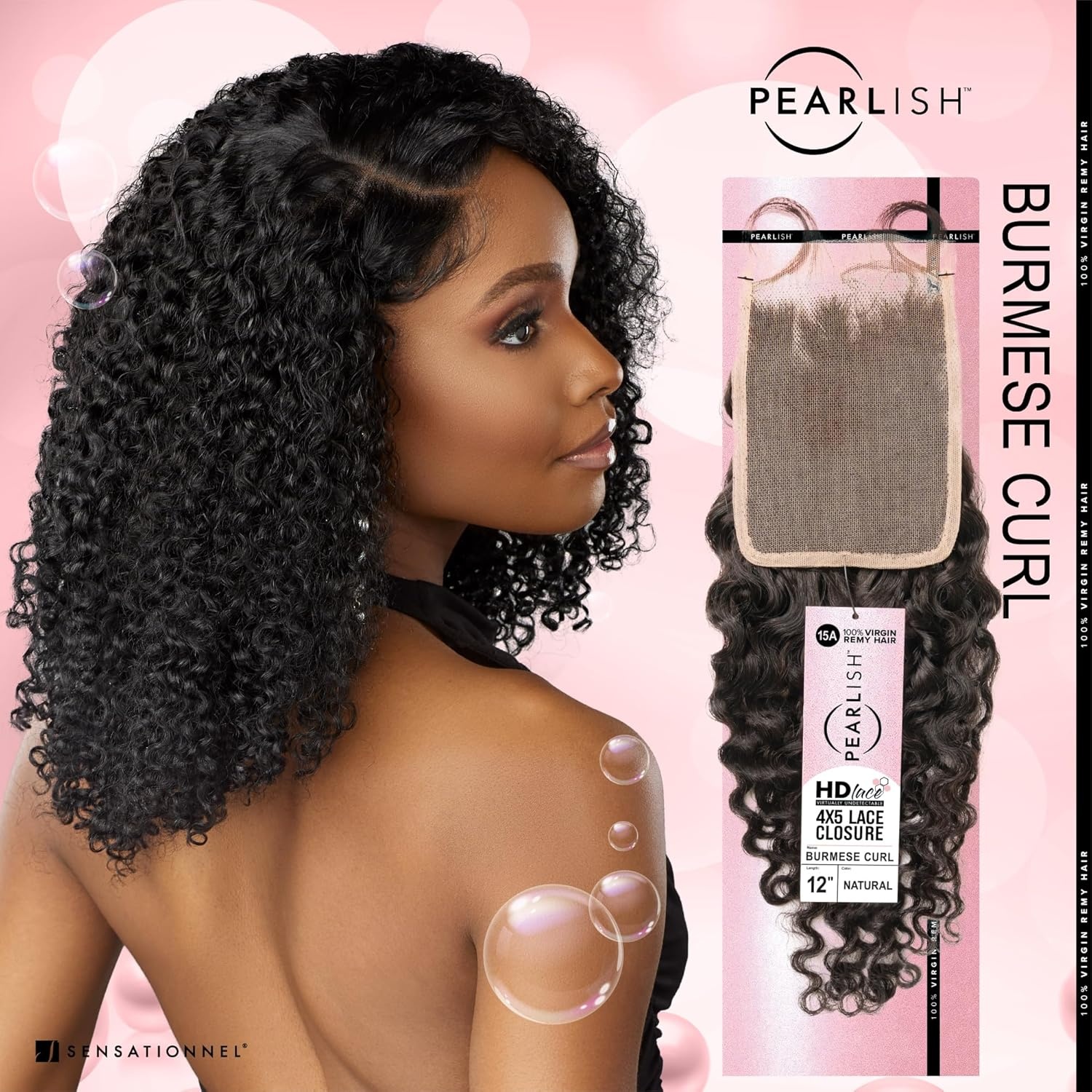 image:imageSensationnel Pearlish bundle 4x5 closure burmese curl 12 inch HD lace beauty supply human hair bundles weave 15a soft remy NATURALNATURAL