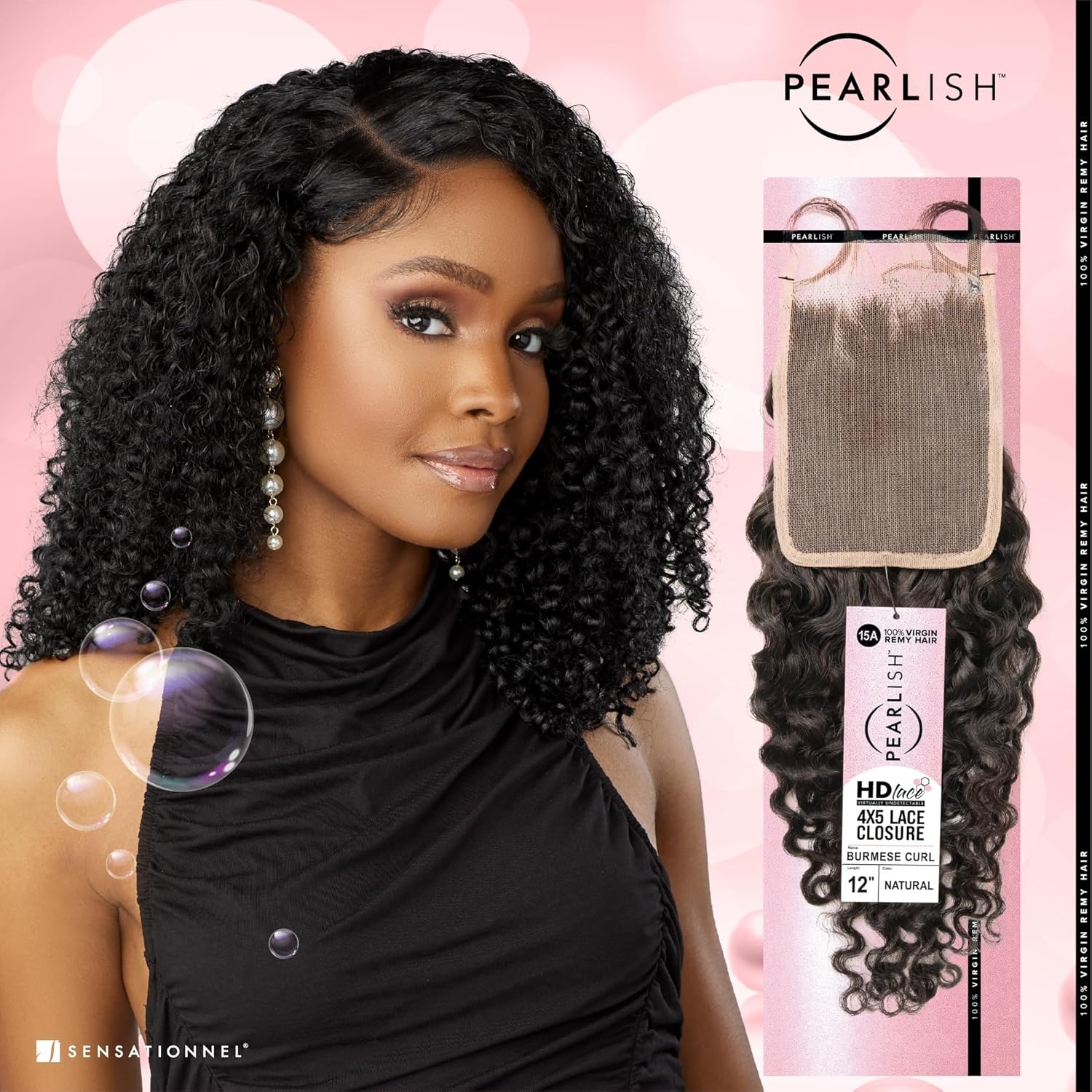 image:imageSensationnel Pearlish bundle 4x5 closure burmese curl 12 inch HD lace beauty supply human hair bundles weave 15a soft remy NATURALNATURAL