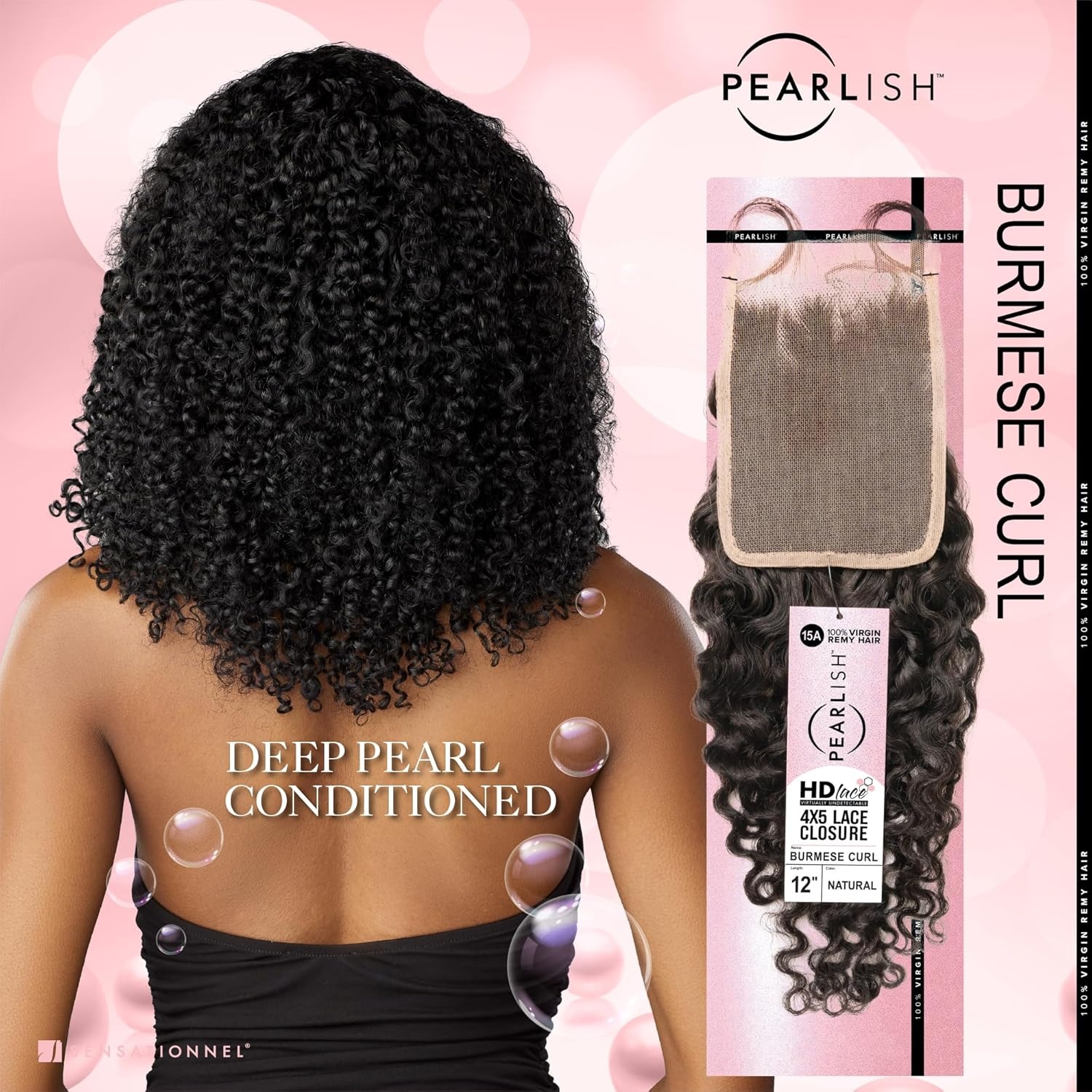 image:imageSensationnel Pearlish bundle 4x5 closure burmese curl 12 inch HD lace beauty supply human hair bundles weave 15a soft remy NATURALNATURAL