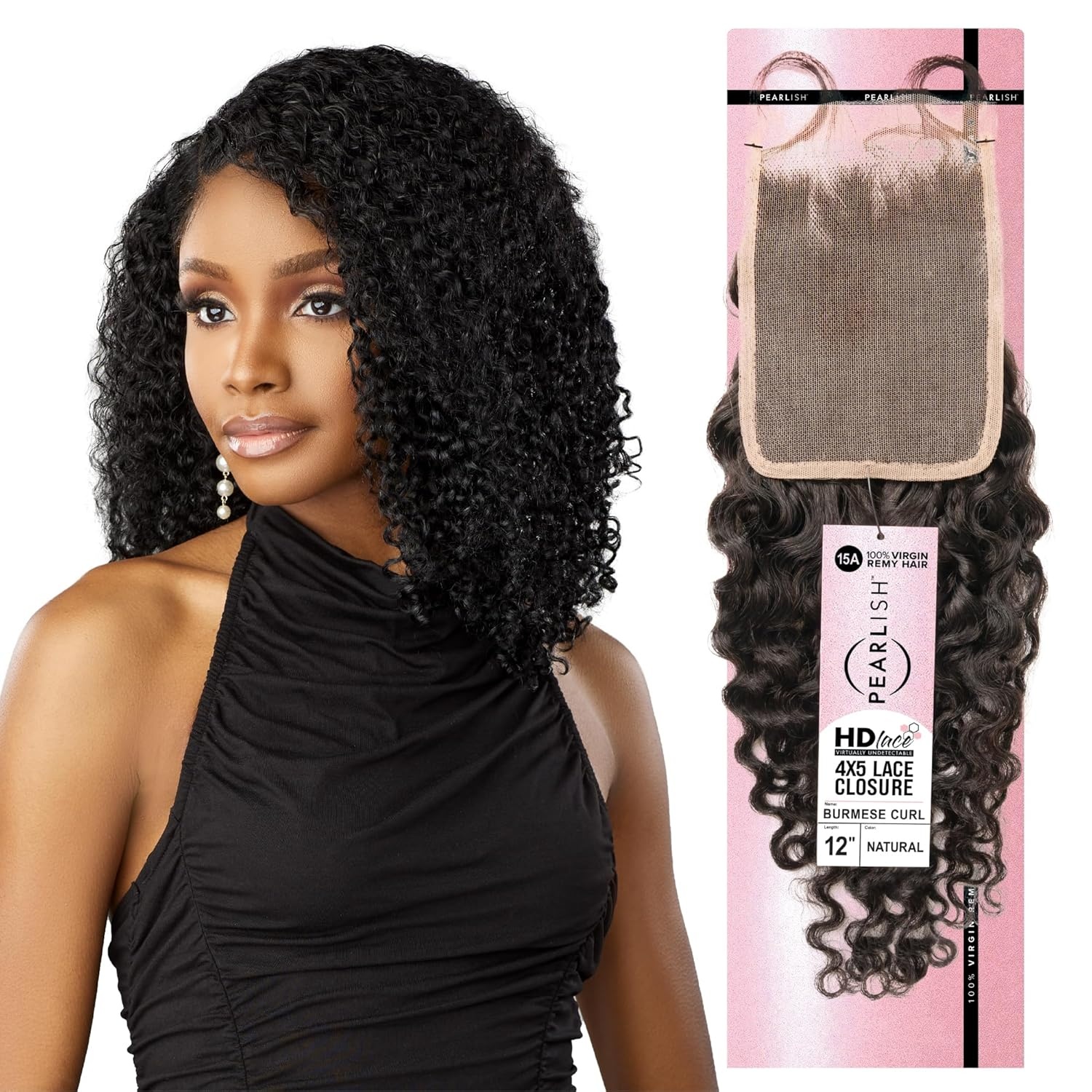 image:imageSensationnel Pearlish bundle 4x5 closure burmese curl 12 inch HD lace beauty supply human hair bundles weave 15a soft remy NATURALNATURALBLACK