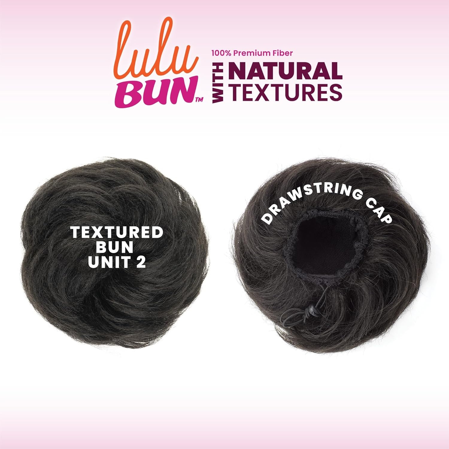 image:imageSensationnel Lulu Bun Hair Extensions Textured Bun Unit 2 Synthetic Quick and Easy Wear Hair with Natural Textures 1 JETBLACKM280