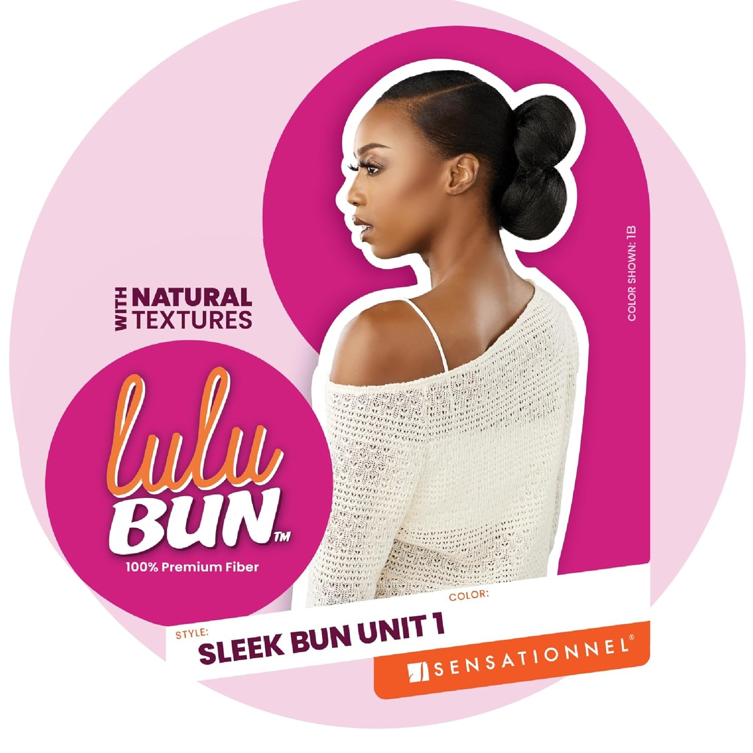 image:imageSensationnel Lulu Bun Hairextensions Sleek Bun Unit 1 Synthetic Quick and Easy Wear Hair with Natural Textures 1 JETBLACK1B OFFBLACK