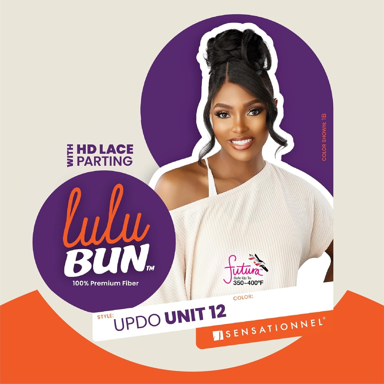 image:imageSensationnel Lulu Bun Updo Hairextensions Unit 12 Synthetic 3x35 HD Lace Parting Quick and Easy Wear Hair 1 JETBLACK1B OFFBLACK