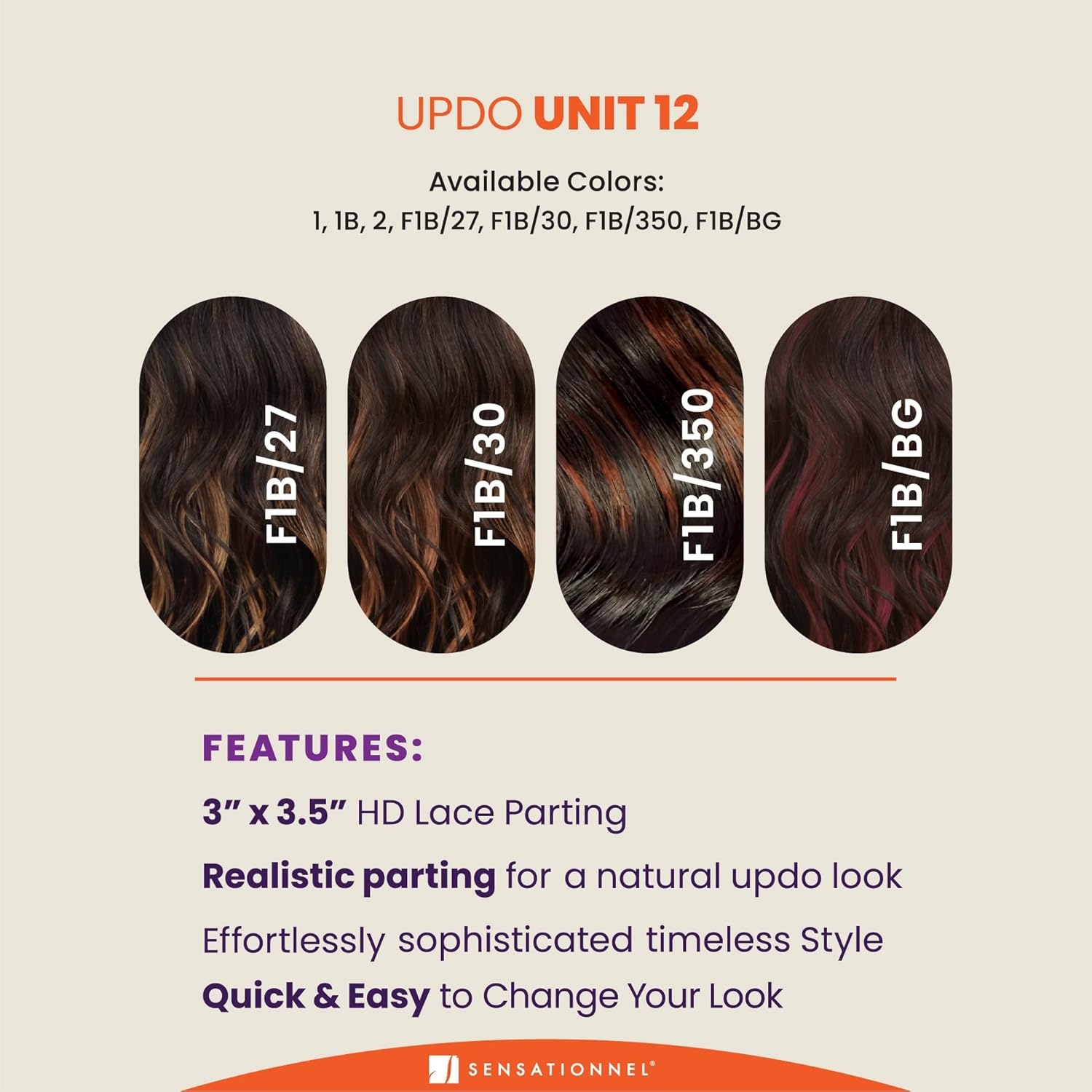 image:imageSensationnel Lulu Bun Updo Hairextensions Unit 12 Synthetic 3x35 HD Lace Parting Quick and Easy Wear Hair 1 JETBLACK2 DARKBROWN