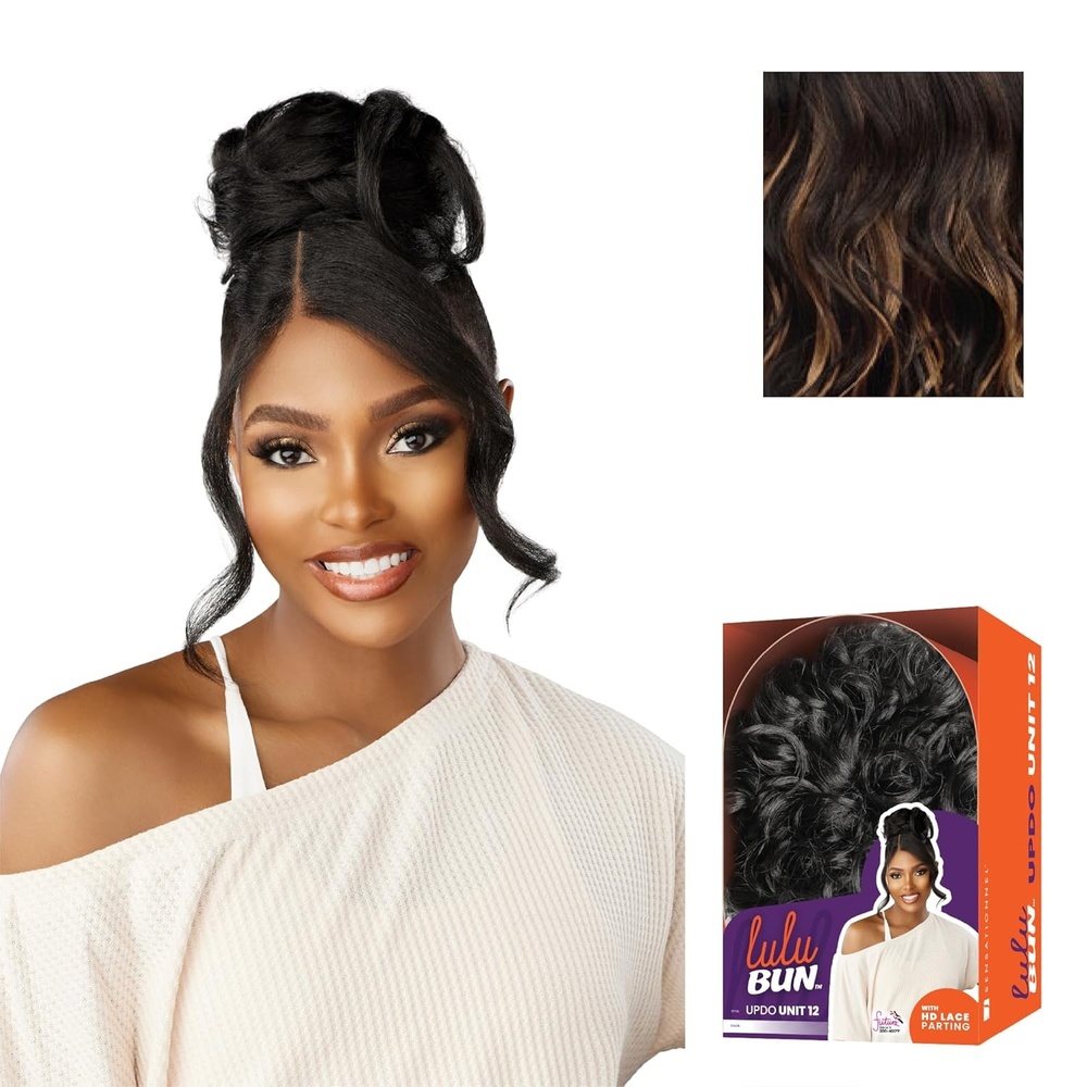 image:imageSensationnel Lulu Bun Updo Hairextensions Unit 12 Synthetic 3x35 HD Lace Parting Quick and Easy Wear Hair 1 JETBLACKF1B27