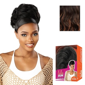 Sensationnel Lulu Bun Hair Extensions – Textured Bun Unit 2 Synthetic Quick and Easy Wear Hair with Natural Textures (1 JETBLACK)(F1B/30)