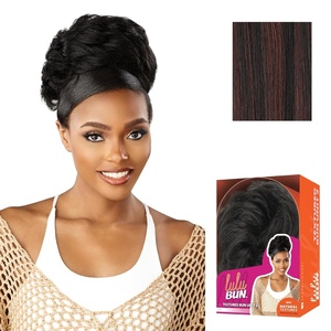 Sensationnel Lulu Bun Hair Extensions – Textured Bun Unit 2 Synthetic Quick and Easy Wear Hair with Natural Textures (1 JETBLACK)(F1B/33)