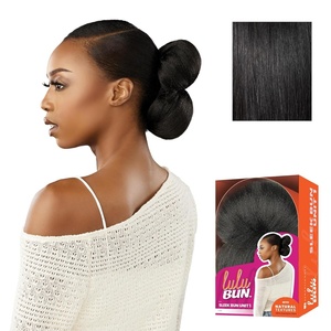 Sensationnel Lulu Bun Hairextensions – Sleek Bun Unit 1 Synthetic Quick and Easy Wear Hair with Natural Textures (1 JETBLACK)(1 JETBLACK)