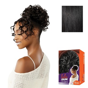 Sensationnel Lulu Bun Updo Hairextensions – Unit 13 Synthetic 3×3.5 HD Lace Parting Quick and Easy Wear Hair (1 JETBLACK)(1 JETBLACK)