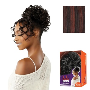 Sensationnel Lulu Bun Updo Hairextensions – Unit 13 Synthetic 3×3.5 HD Lace Parting Quick and Easy Wear Hair (1 JETBLACK)(F1B/350)