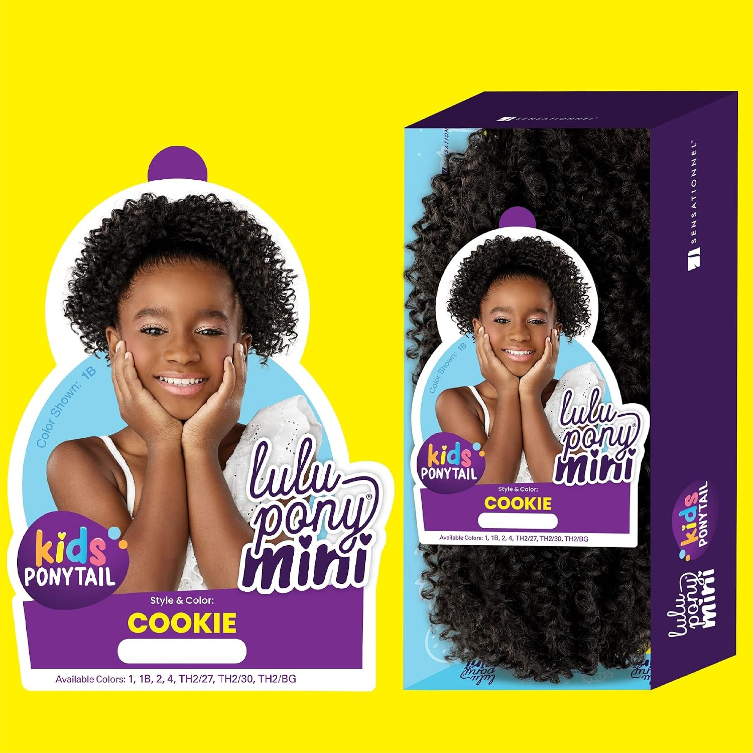 image:imageSensationnel Lulupony mini cookie ponytail drawstring for kids synthetic pony up do wig piece 1B OFFBLACK2 DARKBROWN
