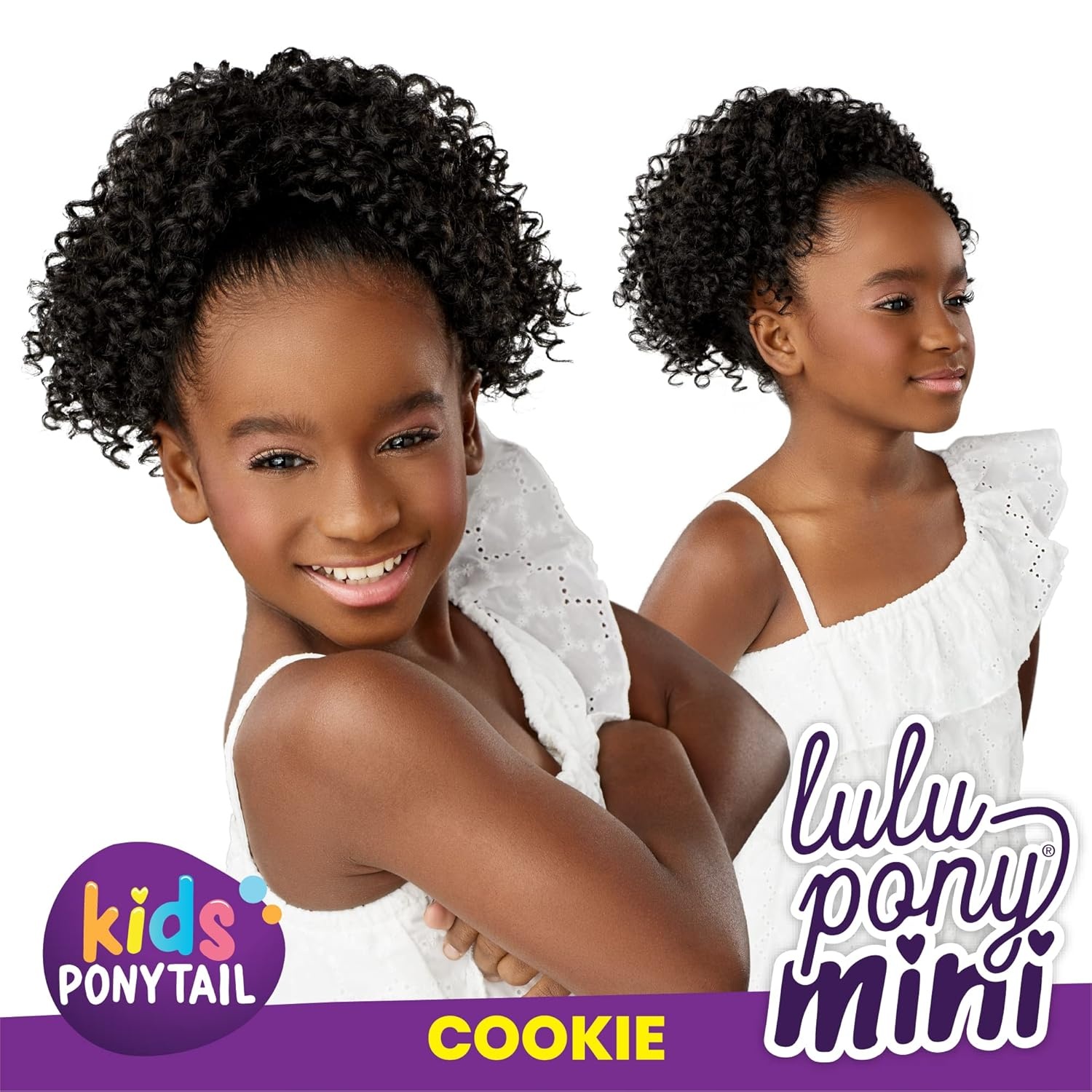 image:imageSensationnel Lulupony mini cookie ponytail drawstring for kids synthetic pony up do wig piece 1B OFFBLACKTH2BG