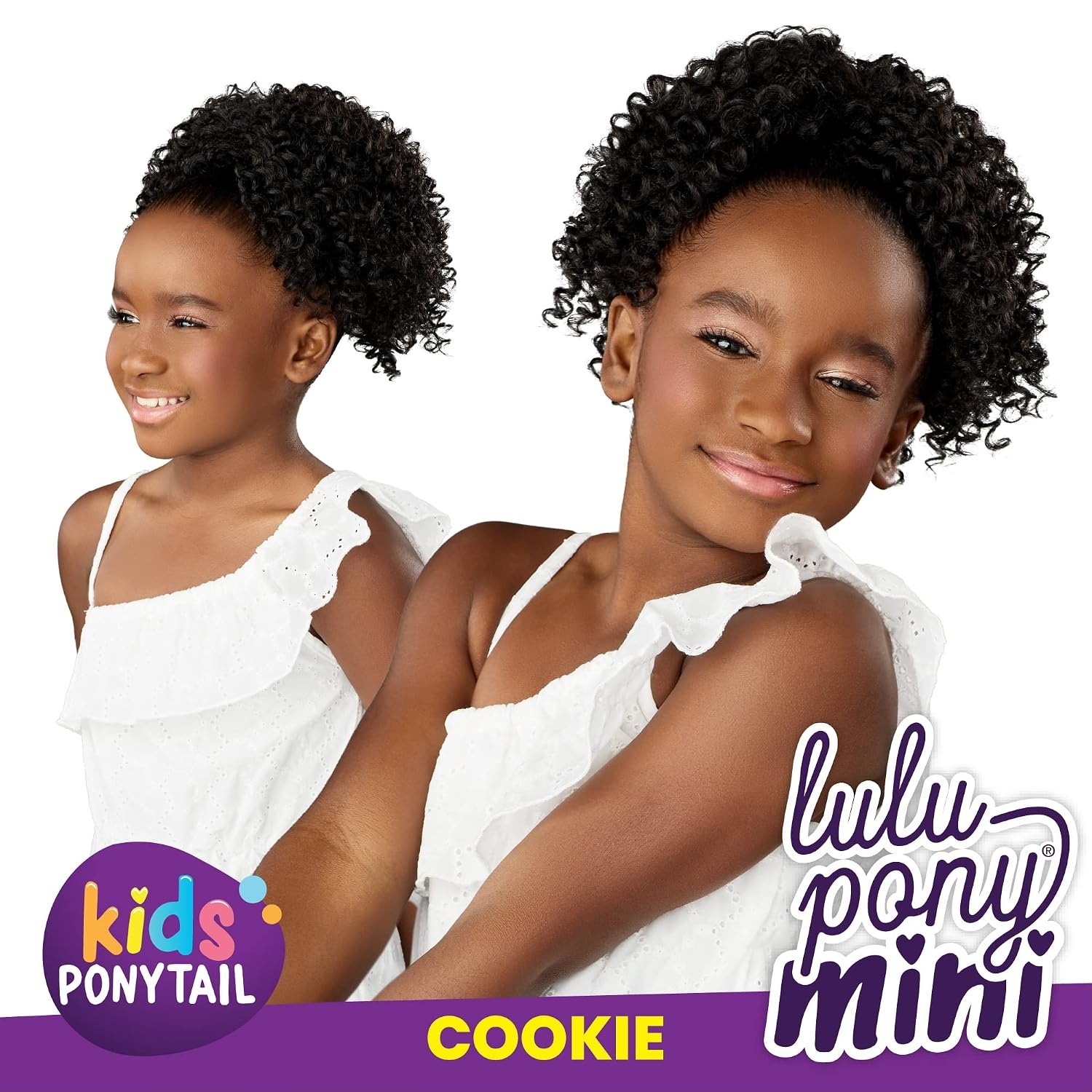 image:imageSensationnel Lulupony mini cookie ponytail drawstring for kids synthetic pony up do wig piece 1B OFFBLACKTH2BG