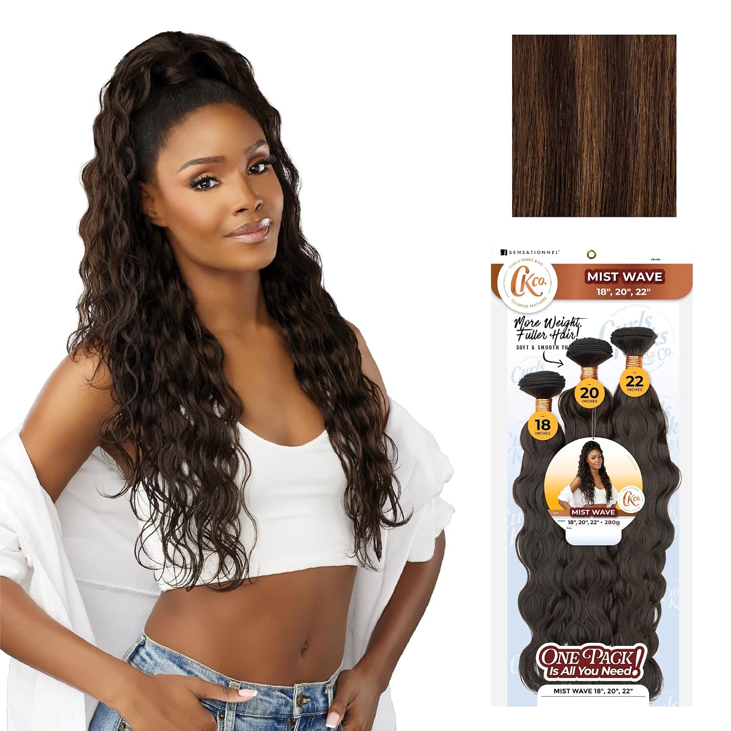 image:imageSensationnel Curls Kinksandco Synthetic Bundles Mist Wave Multibundle Quick Weave Hair for Natural 3c to 4c Textures 18 20 22 inch 1 JETBLACKS430