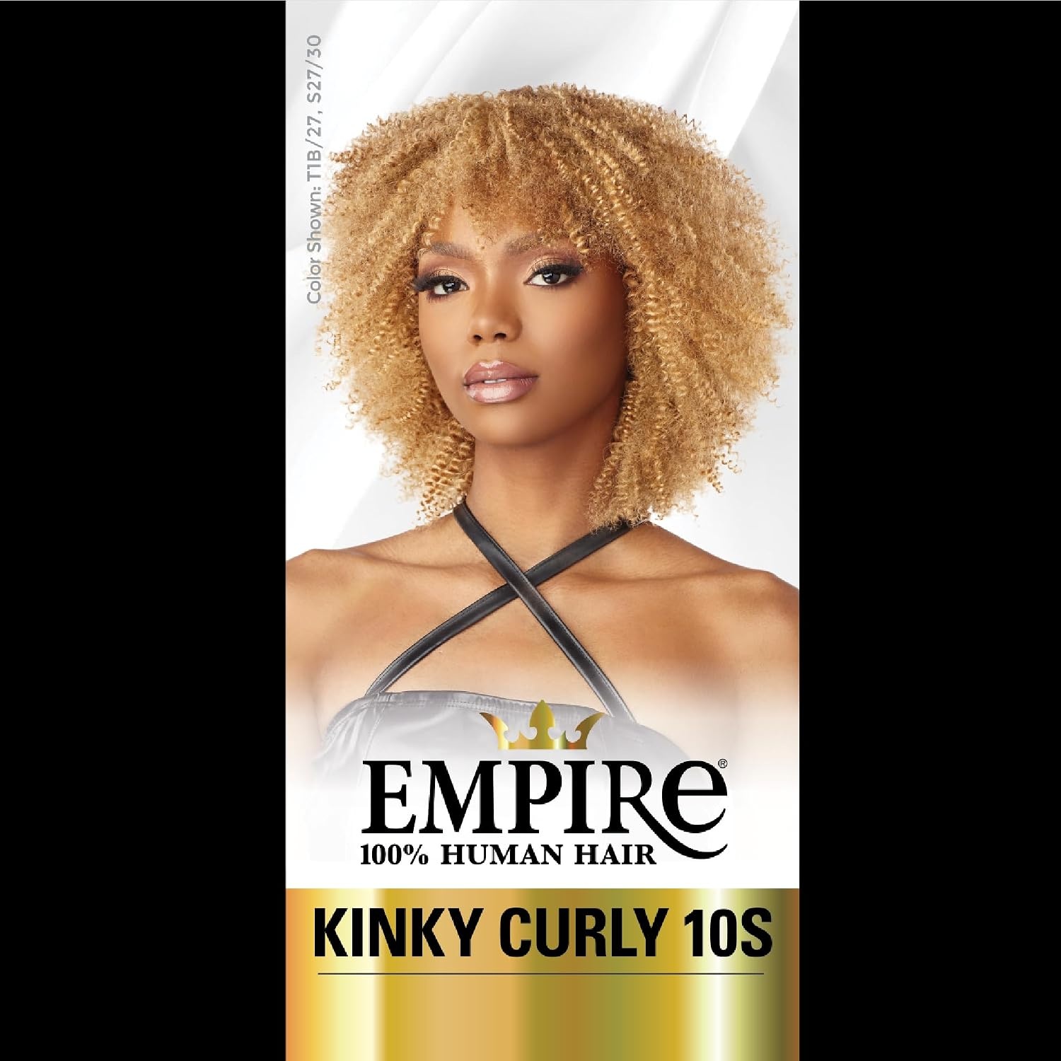 image:imageSensationnel Empire Curly human hair kinky curly 10s 3pcs tangle free weaving for quick weave and sew in styles for faux highlights 1 pack 1 JETBLACKT1B350
