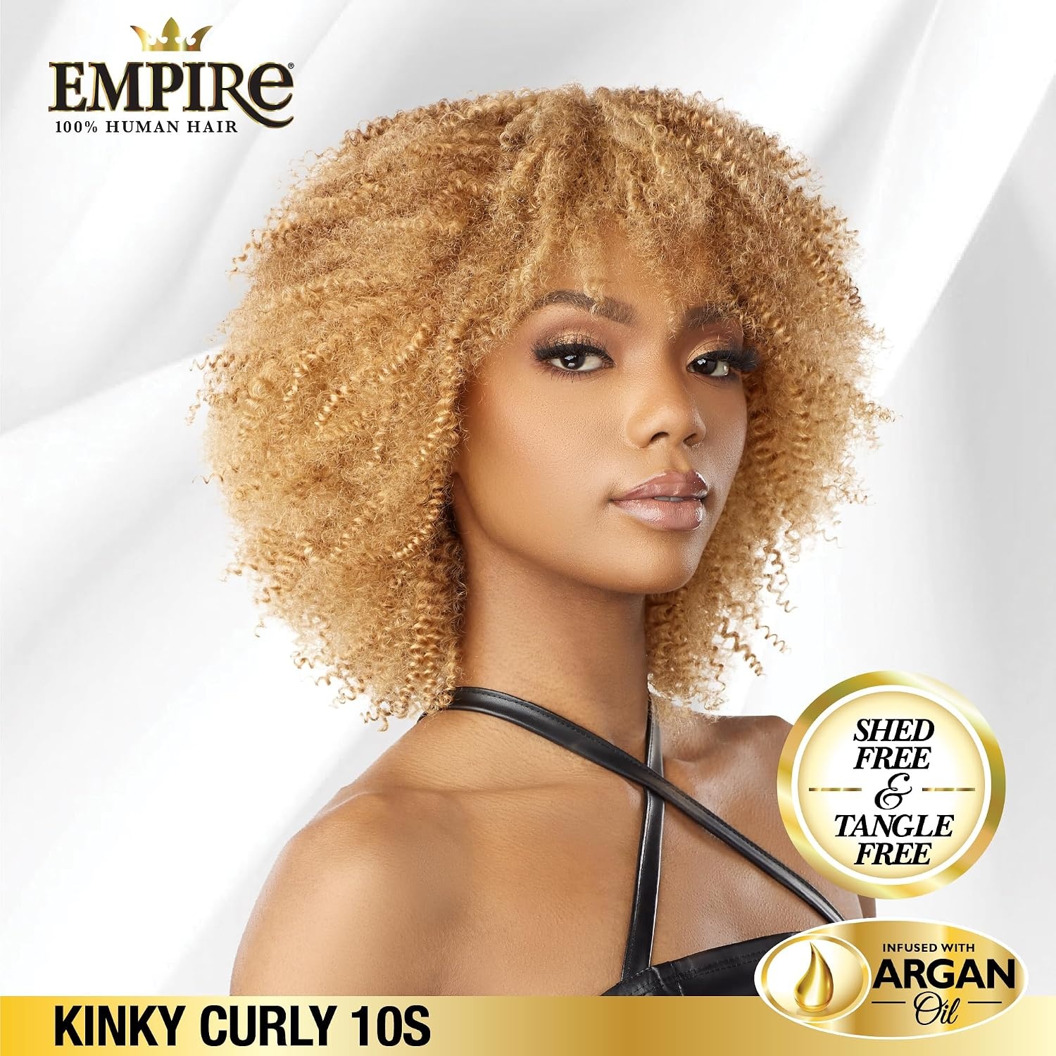 image:imageSensationnel Empire Curly human hair kinky curly 10s 3pcs tangle free weaving for quick weave and sew in styles for faux highlights 1 pack 1 JETBLACK1 JETBLACK