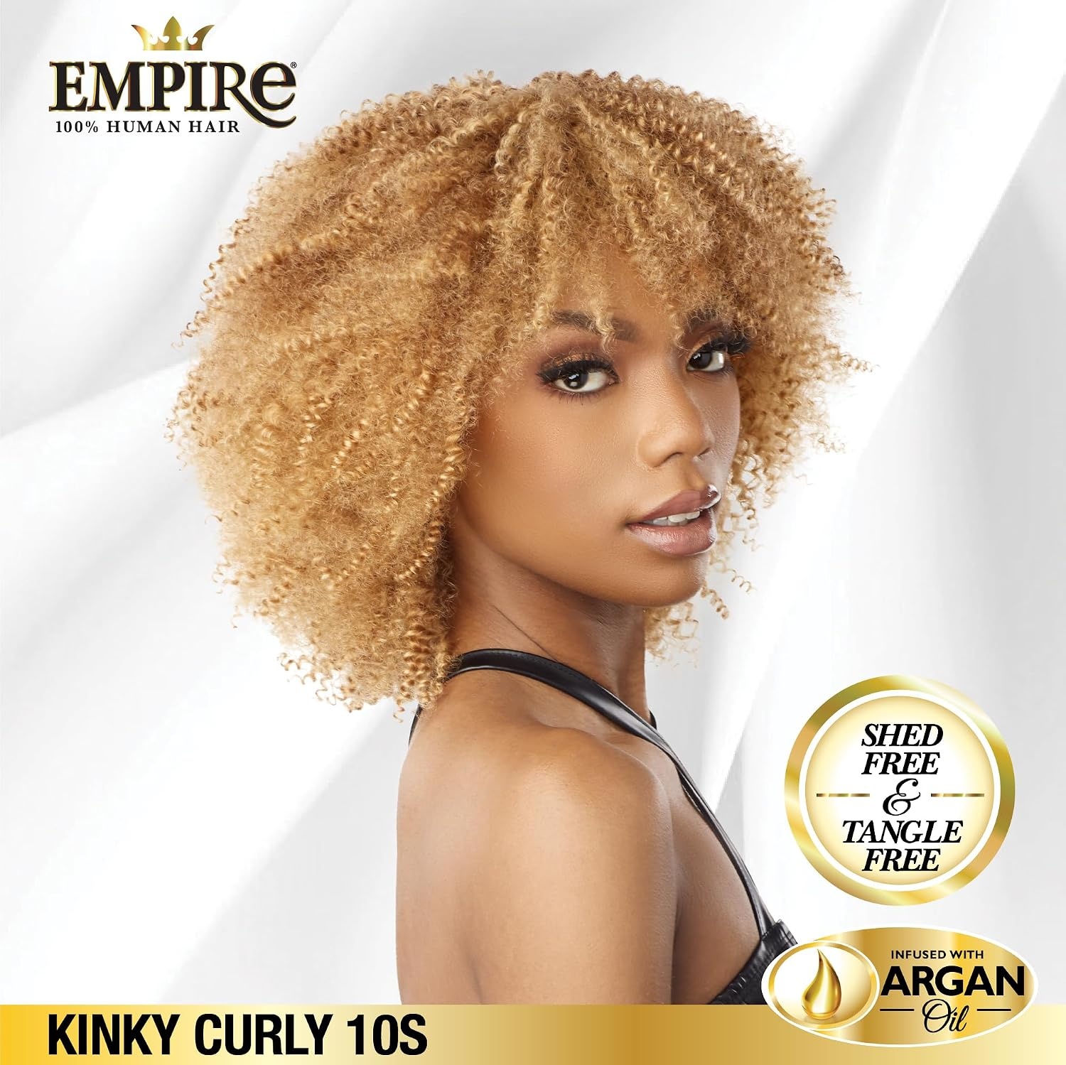 image:imageSensationnel Empire Curly human hair kinky curly 10s 3pcs tangle free weaving for quick weave and sew in styles for faux highlights 1 pack 1 JETBLACKT1B30