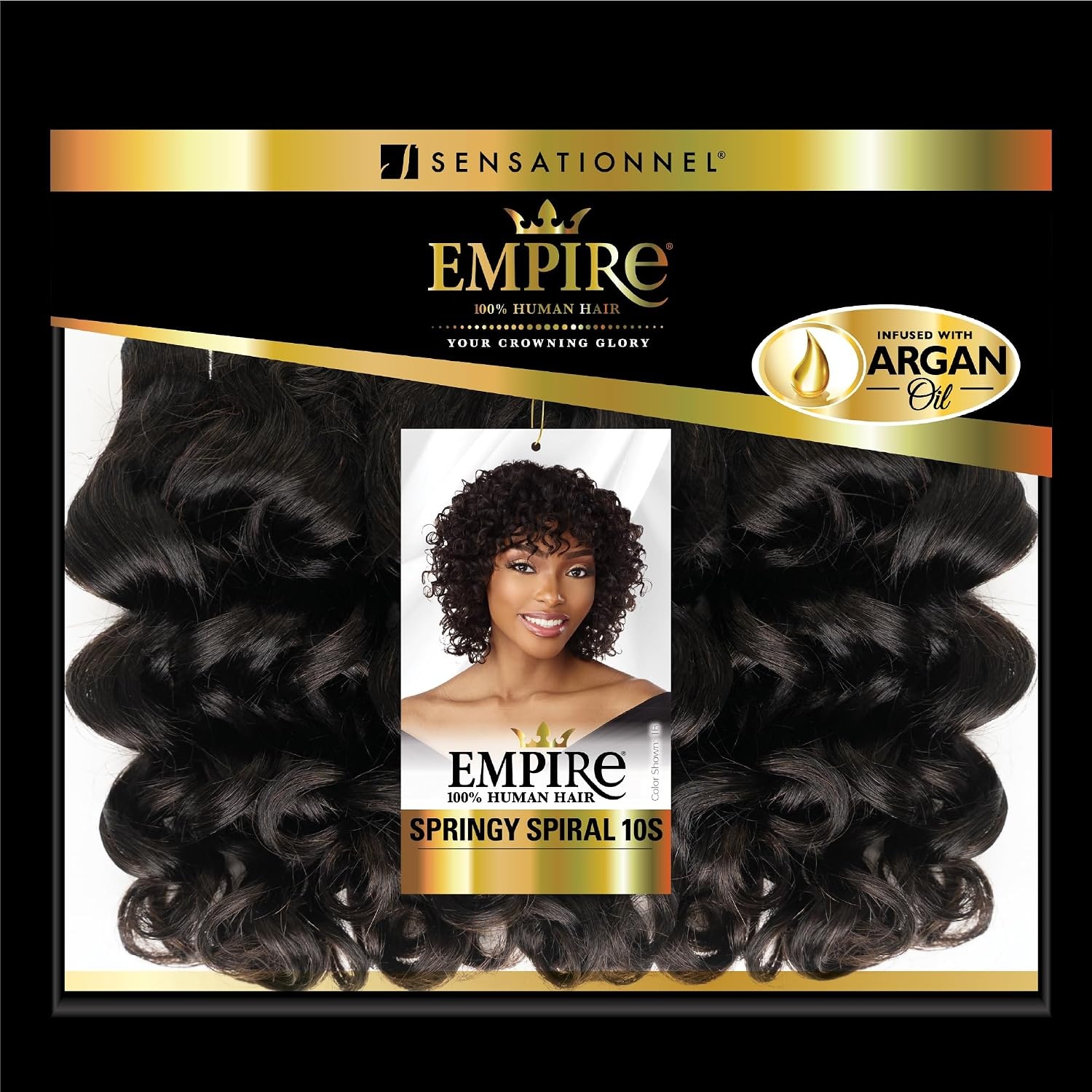 image:imageSensationnel Empire Curly human hair springy spiral 10s 3pcs tangle free weaving for quick weave and sew in styles for faux highlights 99JT1BBG