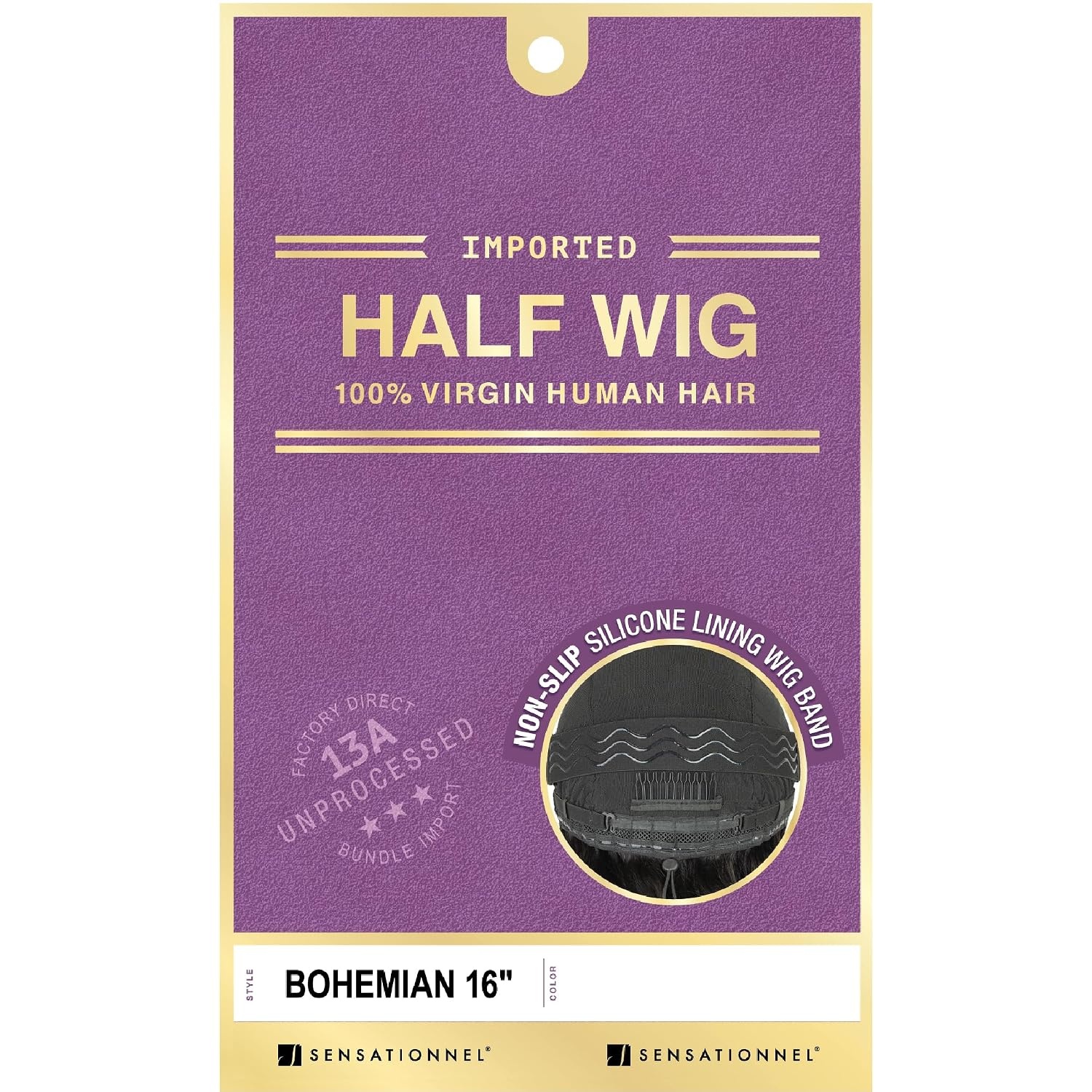 image:imageSensationnel Half Wig Bohemian 16 Inch Human Hair 13A Unprocessed Quick Easy Styling NATURALNATURALBLACK