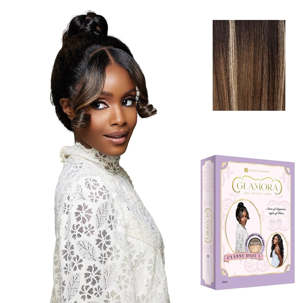 image:imageSensationnel Glamora Lace Front Wig Classy Unit 3 13x4 Pre Styled Glueless Ready to Wear Synthetic Preplucked Hairline 1 JETBLACKBALAYAGEMOCHA
