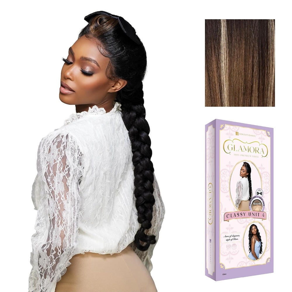 image:imageSensationnel Glamora Lace Front Wig Classy Unit 4 13x4 Pre Styled Glueless Ready to Wear Synthetic Preplucked Hairline 1 JETBLACKBALAYAGEMOCHA