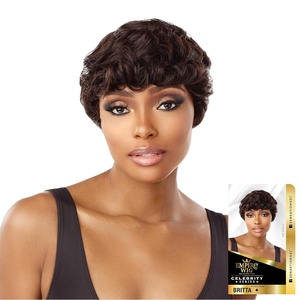 Sensationnel Empire Human Hair Wig – Britta Celebrity Inspired Collections Pre-Styled Salon Cut Hair (1 JETBLACK)(613 BLONDE)