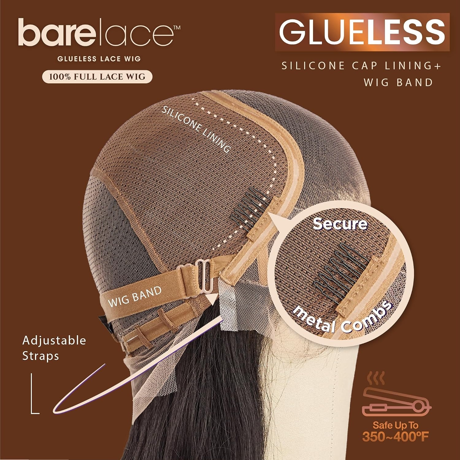 image:imageSensationnel Bare Lace Fulllace Wig Unit 9 Human Hair Blend All Lacefrontal Glueless 180 Degree Preplucked Hairline 1 JETBLACKCARAMELBLONDE