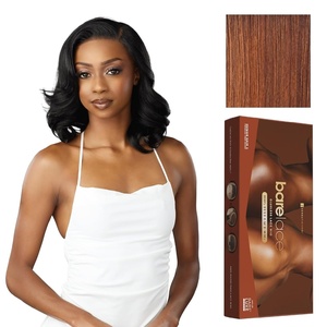 Sensationnel Bare Lace Fulllace Wig – Unit 9 Human Hair Blend All Lacefrontal Glueless 180 Degree Preplucked Hairline (1 JETBLACK)(FLAMBOYAGEAUBURN)