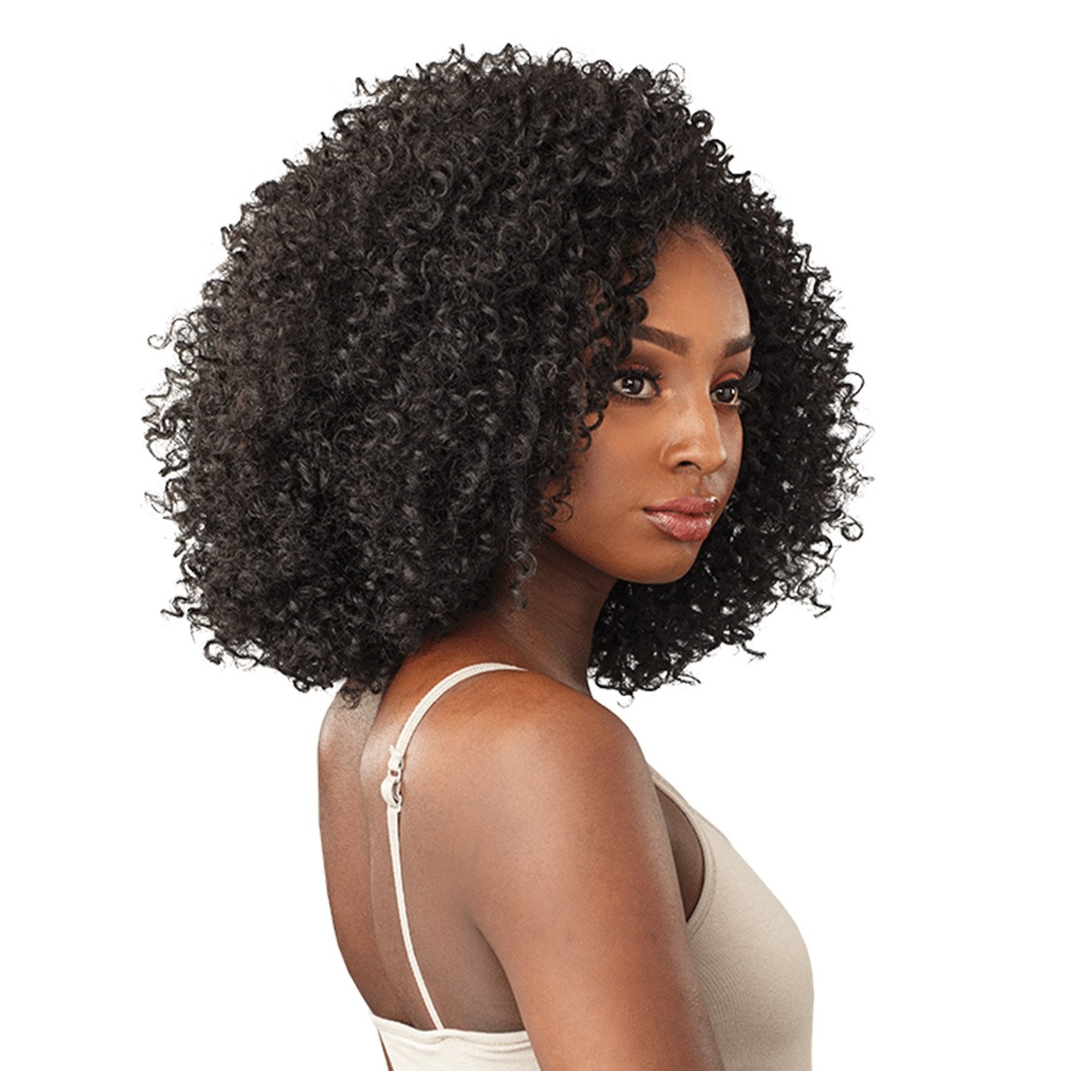 image:imageSensationnel Curls Kinksandco Half Wig The Rule Breaker Instant Weave Drawstring Cap for Natural 3C to 4C Hair Textures 1 JETBLACK1B OFFBLACK