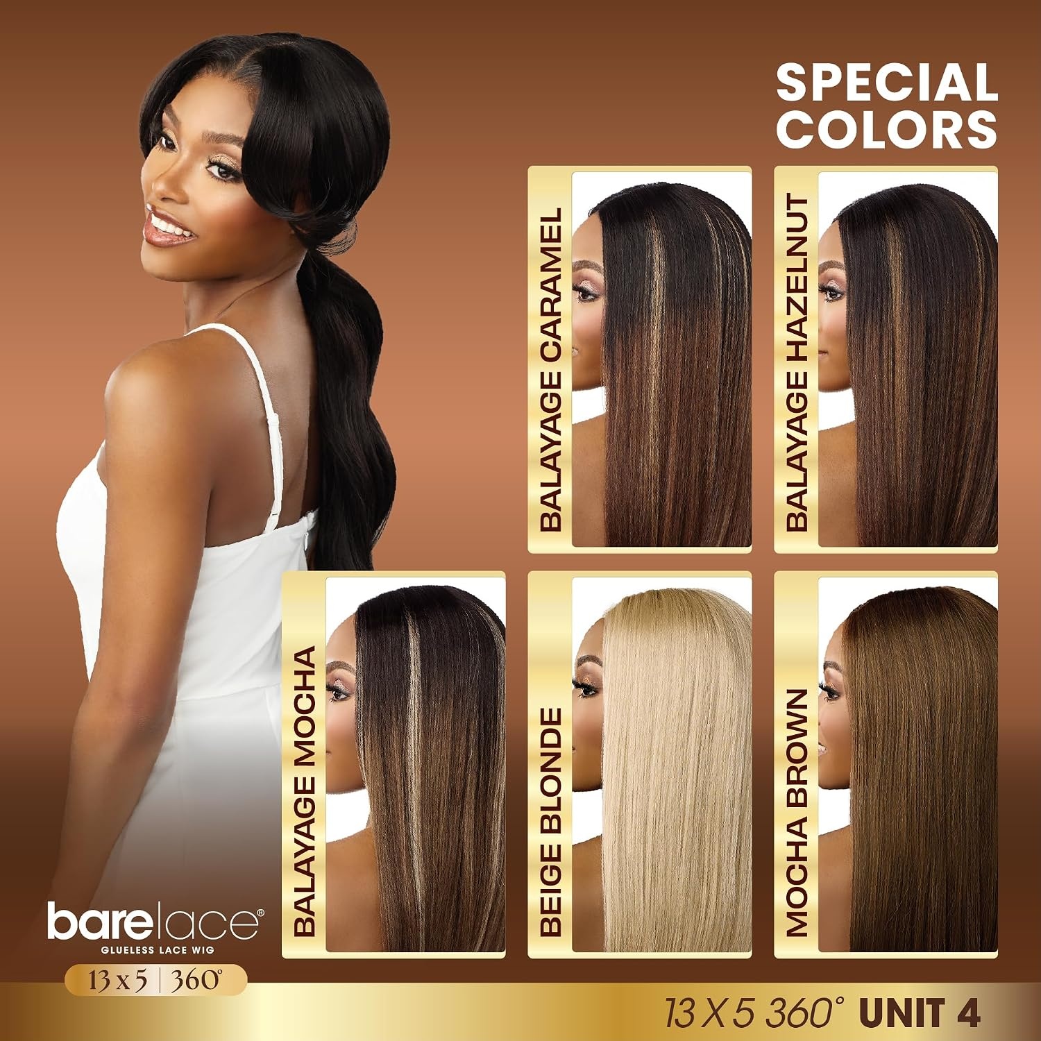 image:imageSensationnel Barelace 13X5 360 Lace Wig Unit 4 Glueless Human Hair Blend EartoEar Deep Parting Pre Cut Hairline 1 JETBLACKBEIGEBLONDE