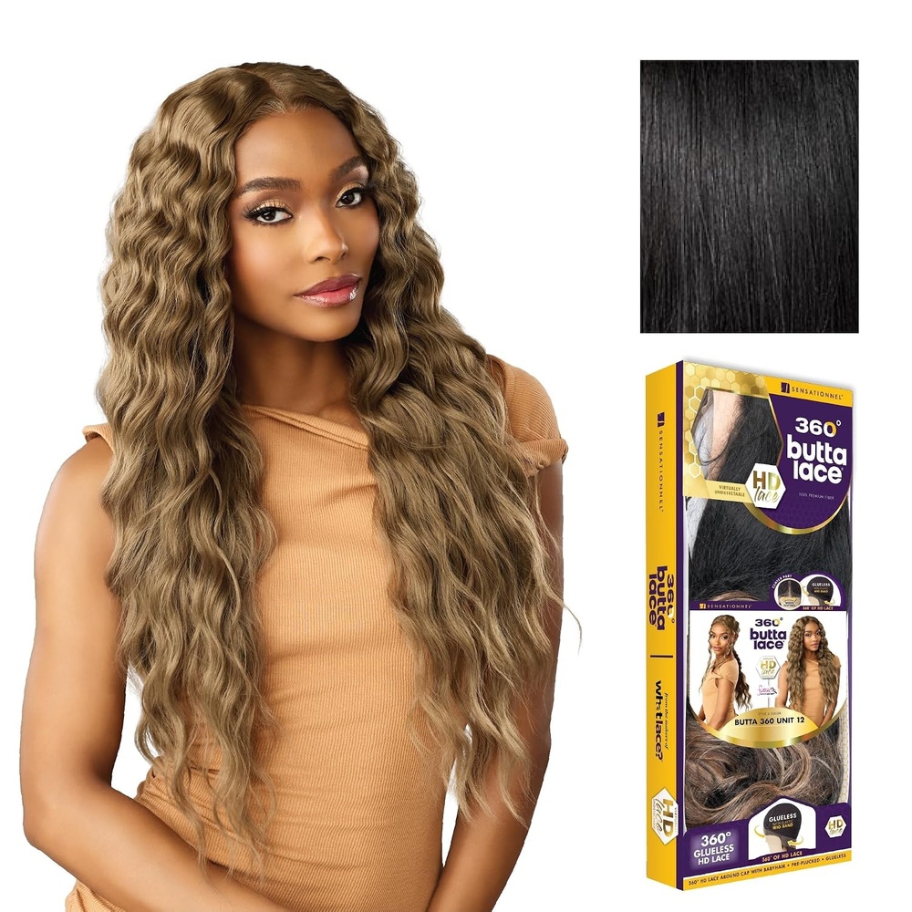 image:imageSensationnel Butta 360 Lace Wig Unit 12 Wider Parting Glueless Synthetic Preplucked Hairline 1 JETBLACK1 JETBLACK