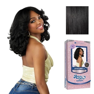 Sensationnel Glamora Lace Crown Wig – Retro Diva Unit 3 Hand Tied CrownArea Curved Ear Contour Synthetic Hair (1 JETBLACK)(1 JETBLACK)