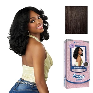 Sensationnel Glamora Lace Crown Wig – Retro Diva Unit 3 Hand Tied CrownArea Curved Ear Contour Synthetic Hair (1 JETBLACK)(2 DARKBROWN)