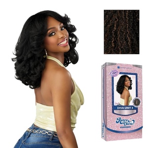 Sensationnel Glamora Lace Crown Wig – Retro Diva Unit 3 Hand Tied CrownArea Curved Ear Contour Synthetic Hair (1 JETBLACK)(BABYSPICEBLONDE)