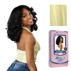 Sensationnel Glamora Lace Crown Wig – Retro Diva Unit 3 Hand Tied CrownArea Curved Ear Contour Synthetic Hair (1 JETBLACK)(PLATINUMFLASH)