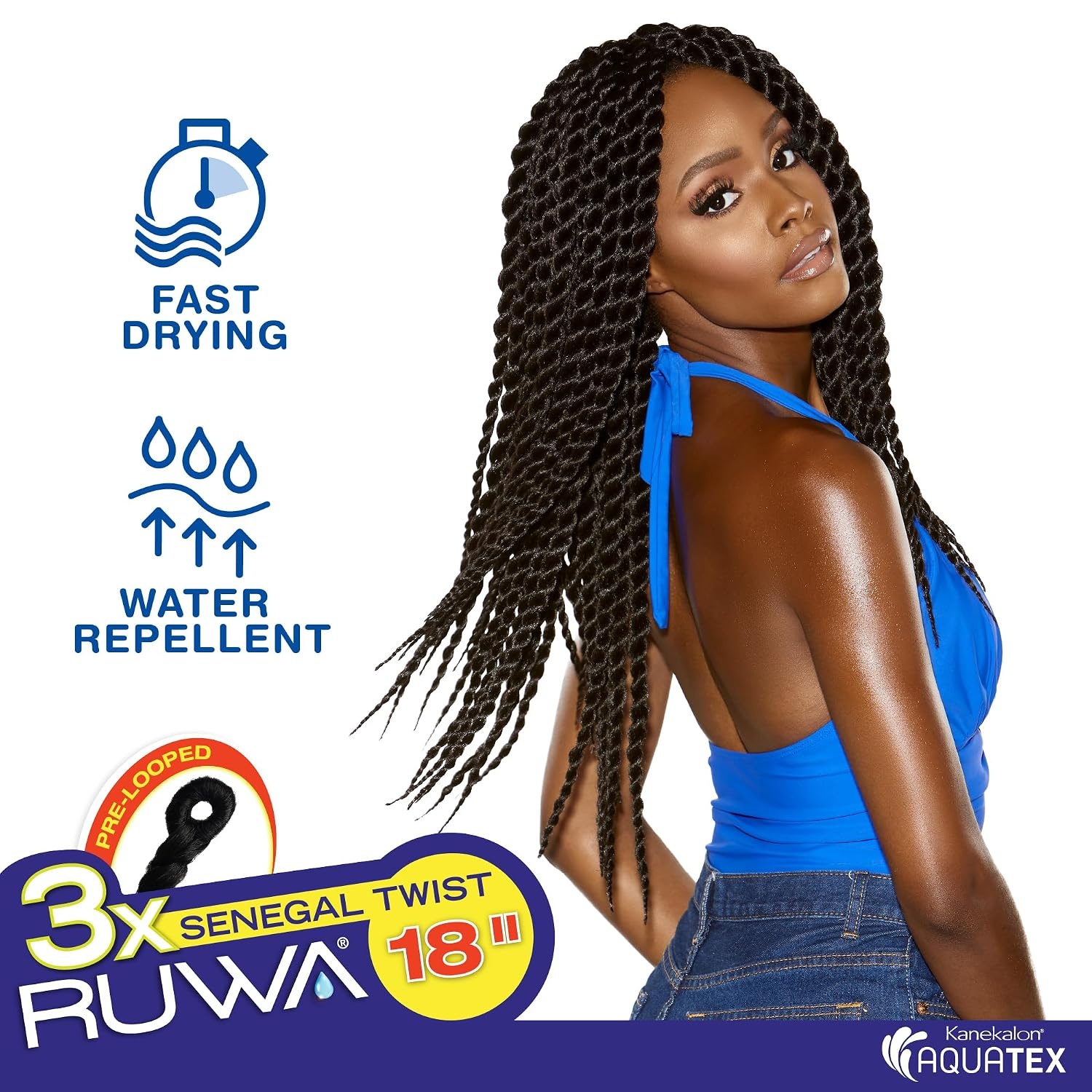 image:imageSensationnel Ruwa pre looped braidinghair 3x senegal twist water repellent kanekalon fast dry synthetic sports itch free 14 inch 1B OFFBLACK350 COPPERRED