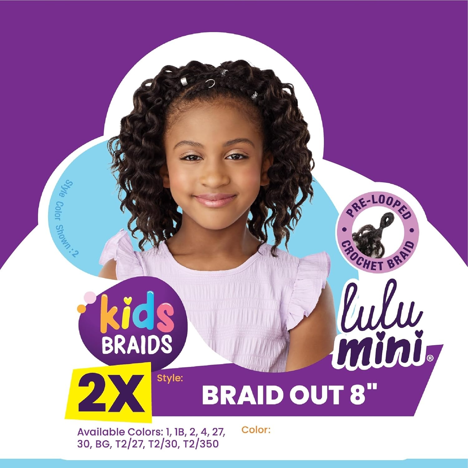 image:imageSensationnel Lulumini crochet kids braids 2x braid out 8 inch flame safe synthetic braiding hair 1 JETBLACK1 JETBLACK