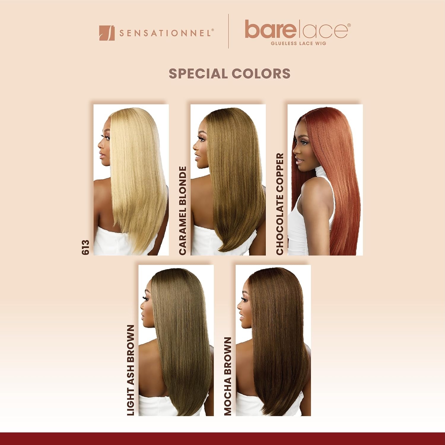 image:imageSensationnel Barelace 13x8 LaceWig Unit 3 1 JETBLACK Lace Front Synthetic Glueless 180 Degree PrePlucked HairlineCHOCOLATECOPPER