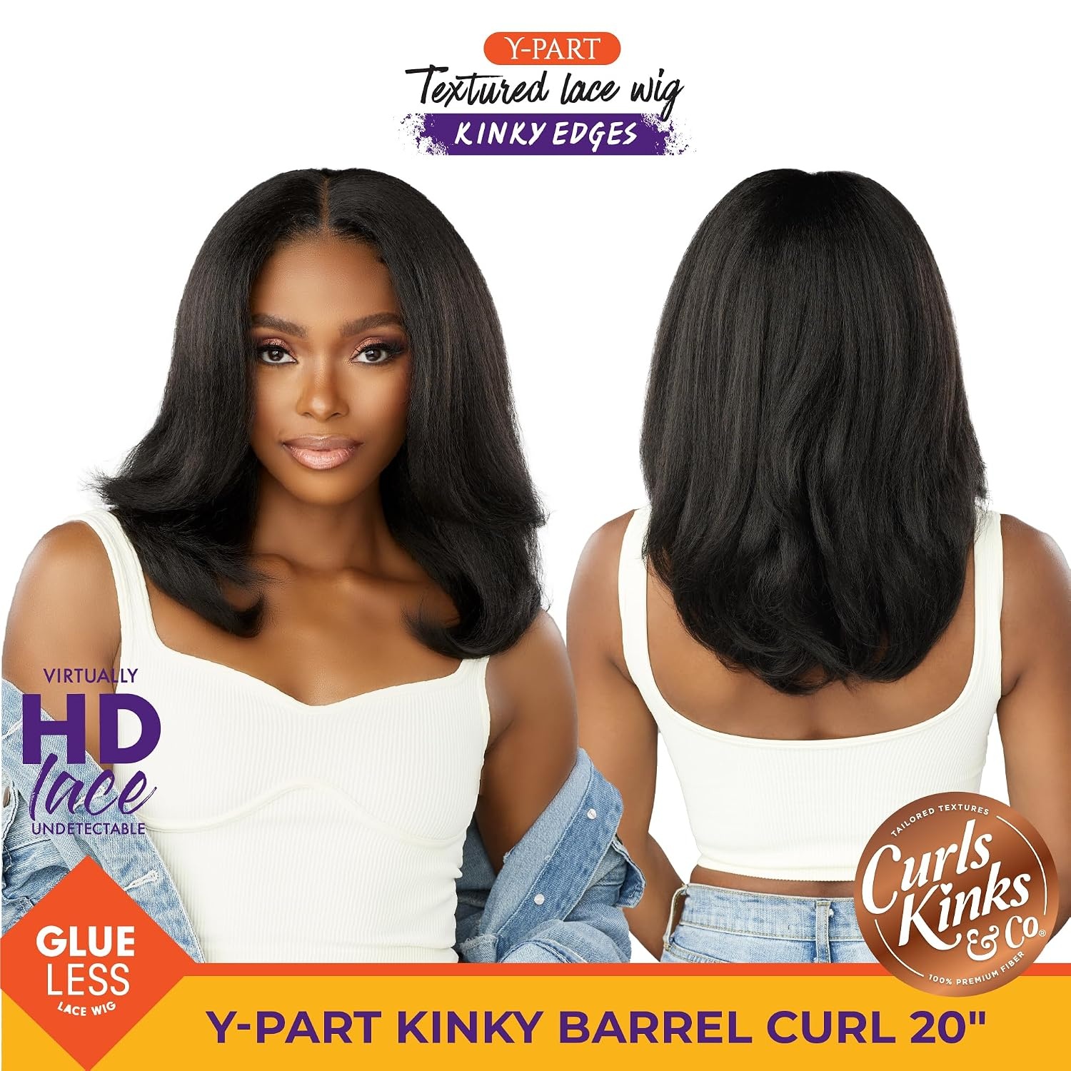 image:imageSensationnel Curls Kinksandco Kinkyedges Wig Kinky Straight 18 Inch 1 JETBLACK Y Part Lace Synthetic Edged Hairline Natural 3C To 4C Kinky Hair Textures2 DARKBROWN