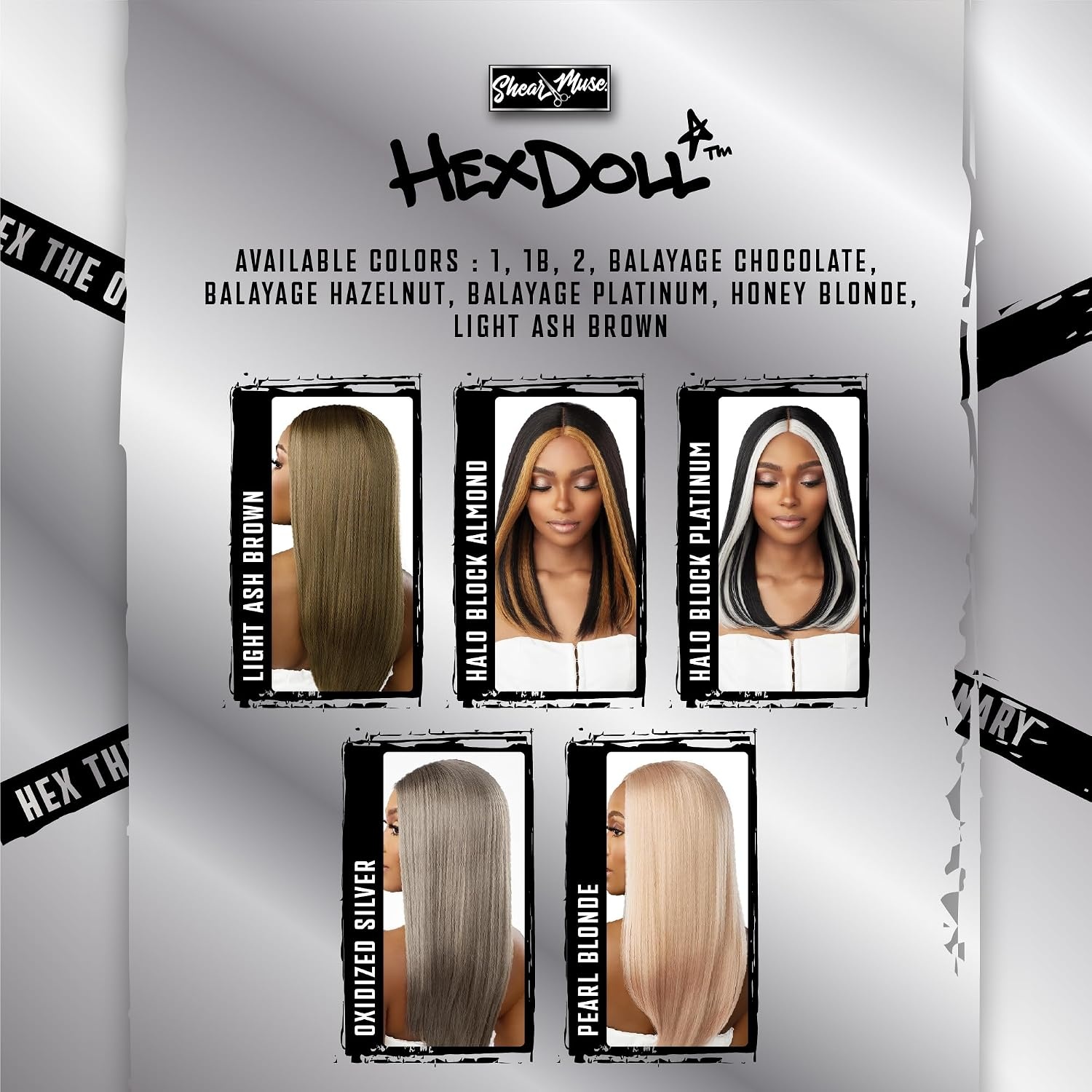 image:imageSensationnel Hexdoll 13x4 LaceWig Axel 1 JETBLACK Lace Front Synthetic Glueless Natural Density PrePlucked HairlineHALOBLOCKALMOND