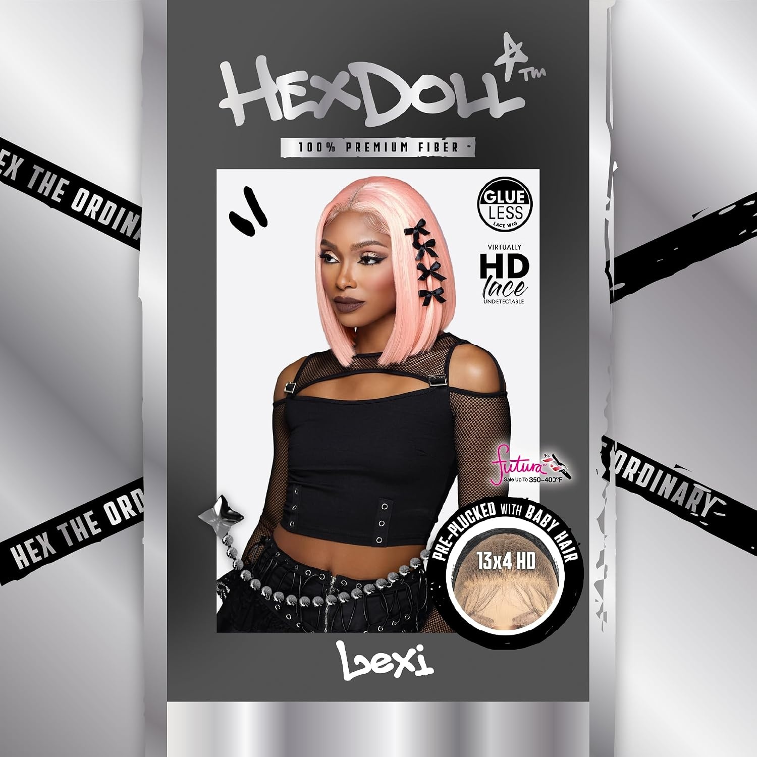 image:imageSensationnel Hexdoll 13x4 LaceWig Lexi 1 JETBLACK Lace Front Synthetic Glueless Natural Density PrePlucked HairlineLIGHTASHBROWN