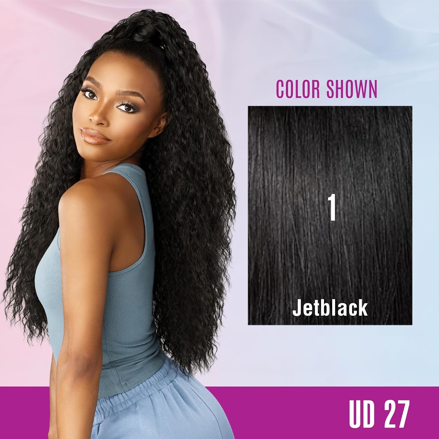 image:imageSensationnel Instant Updown Halfwig Pony Iud 27 1 JETBLACK 4 Style In 1 Pony Wrap Updo Halfup Halfdown1 JETBLACK